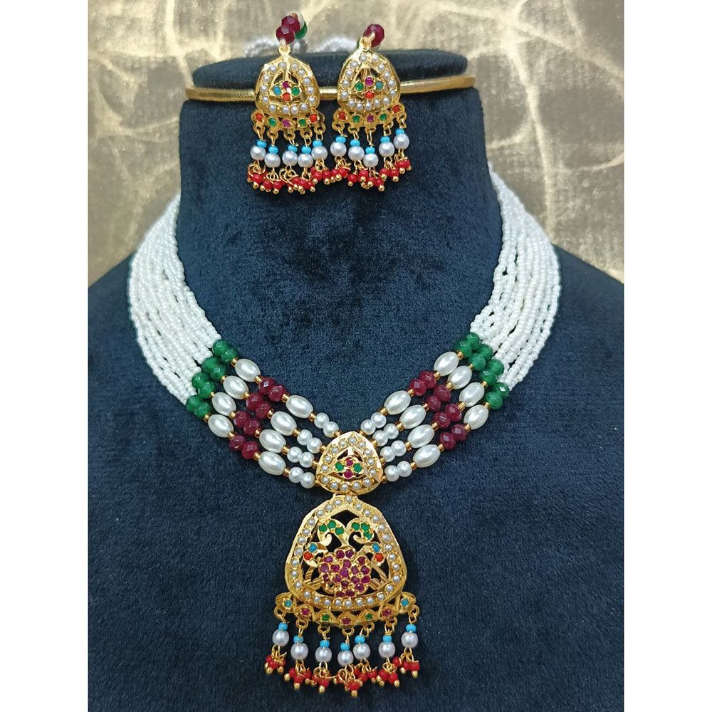Everlasting Jadau Royal Austrian Stone And Pearl Necklace Set