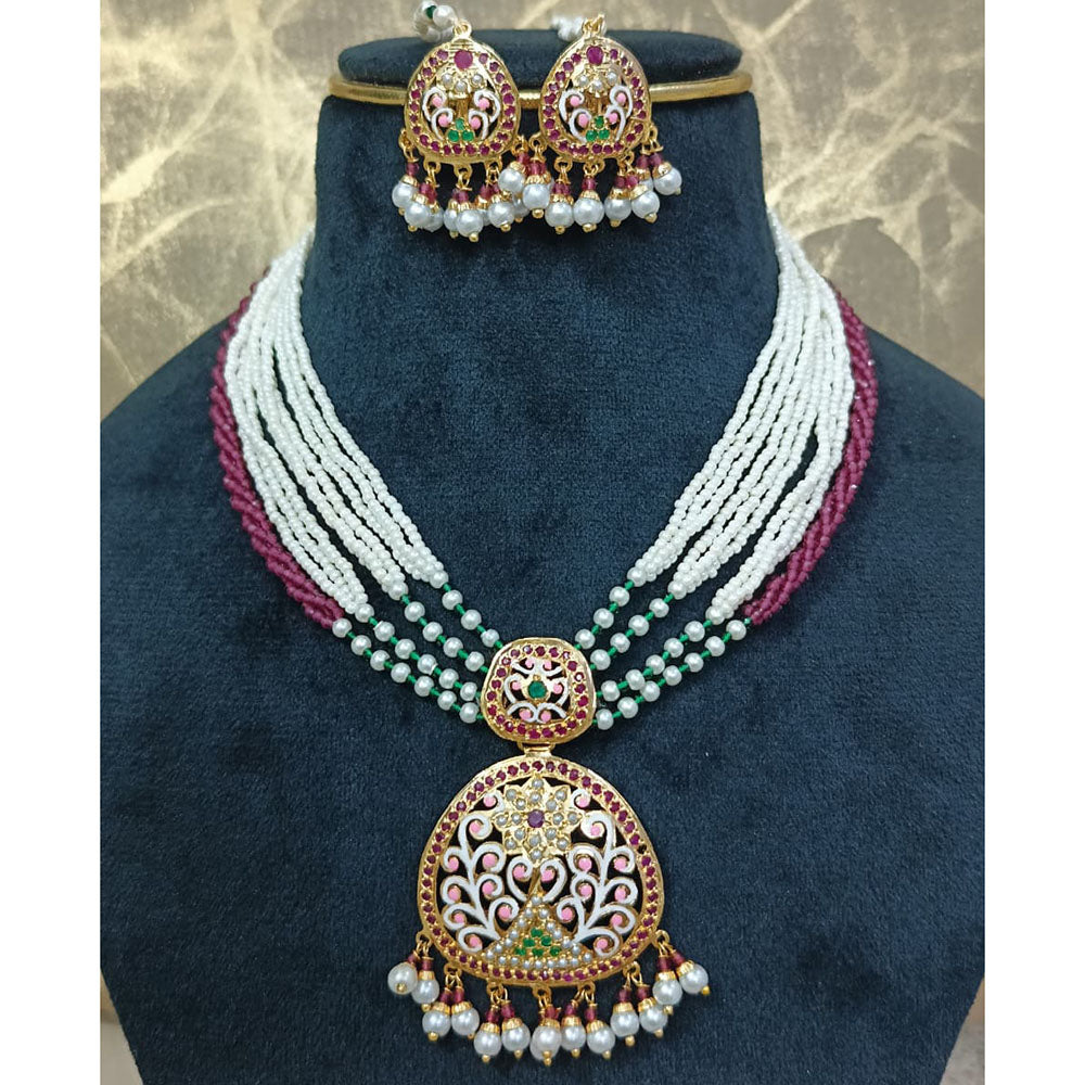 Everlasting Jadau Royal Austrian Stone And Pearl Necklace Set