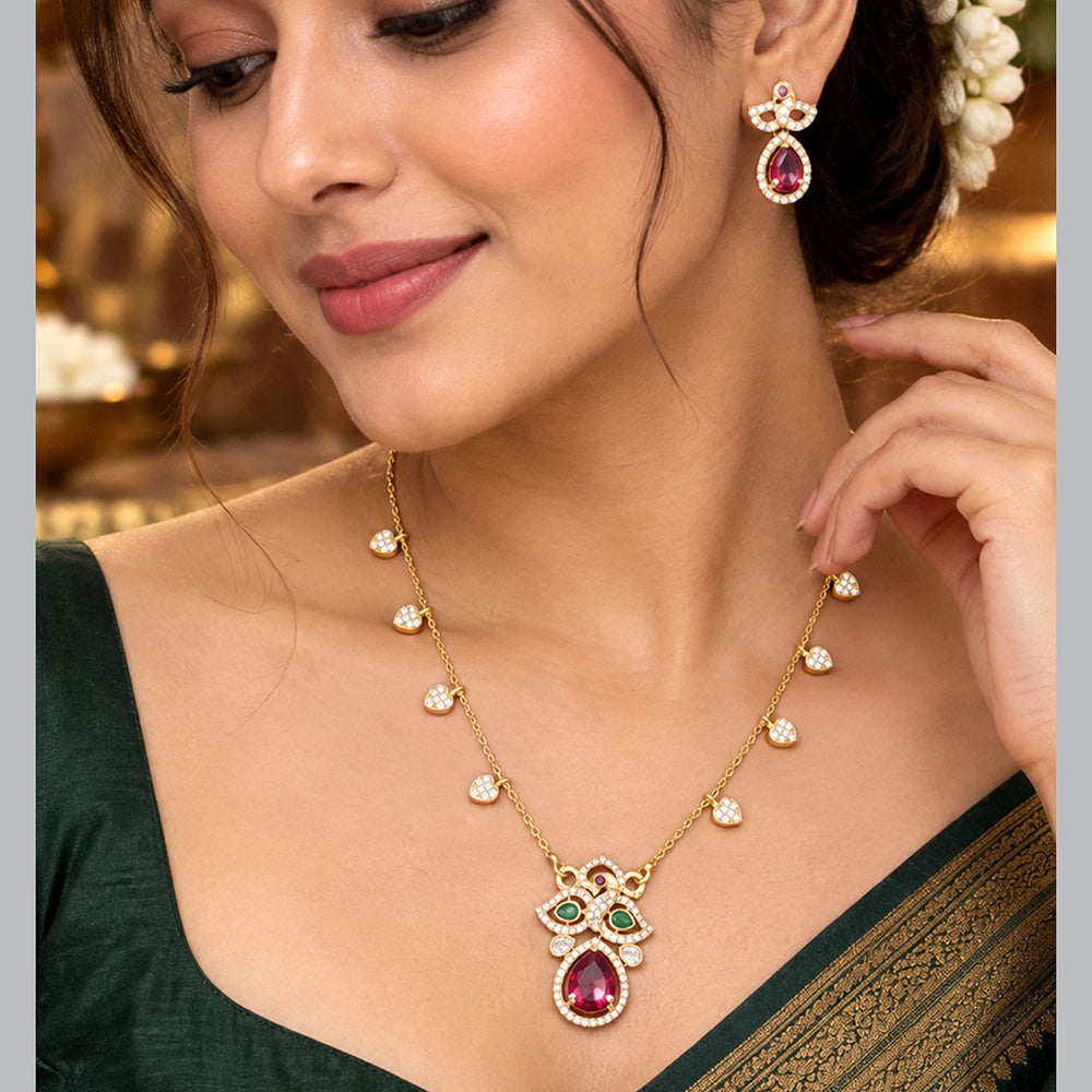 Everlasting Jadau Royal American Daimond Necklace Set