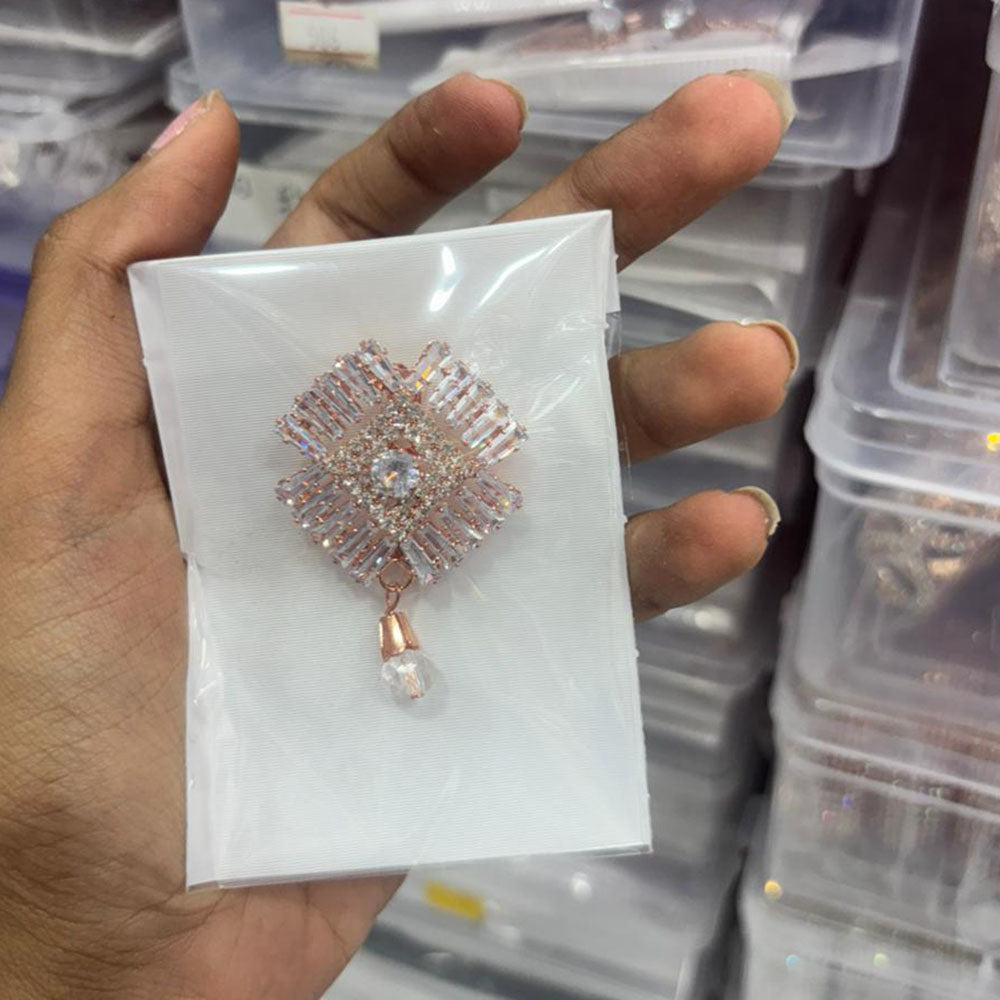 Abhinandan Glam Austrian Stone Wedding Wear Brooch