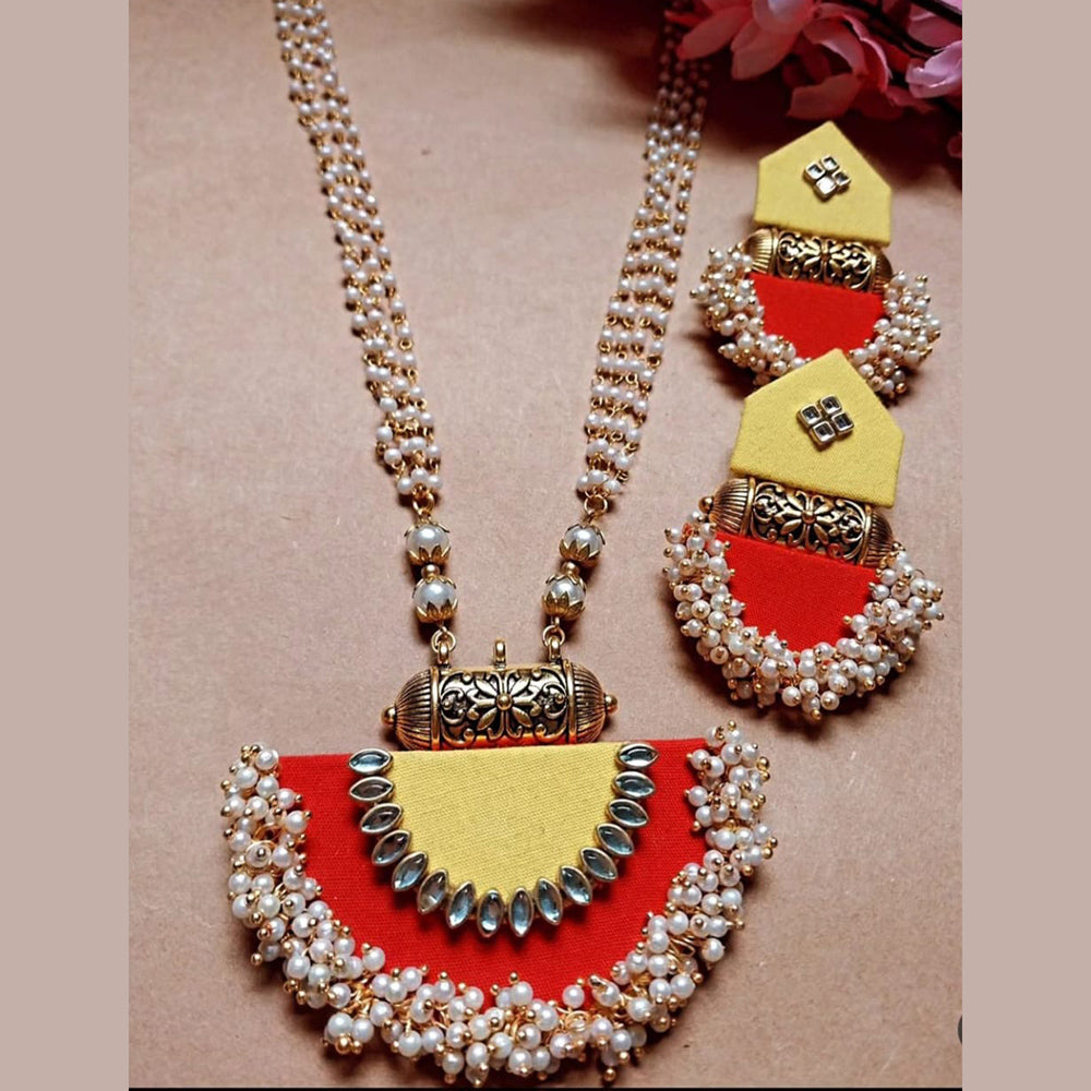 Bajana Lifestyle Handmade Pearls Long Necklace Set