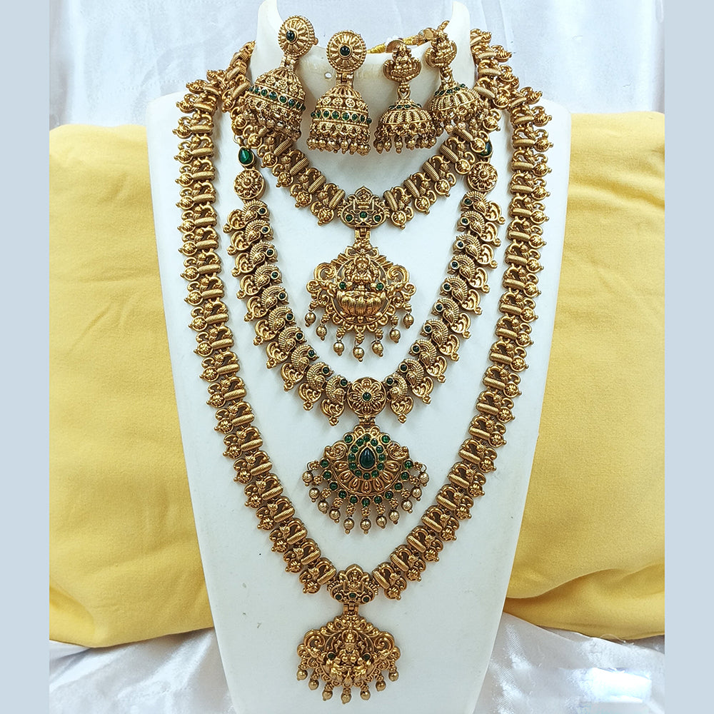 Joyful Jewel Art Matte Gold Plated Pota Stone Necklace Combo