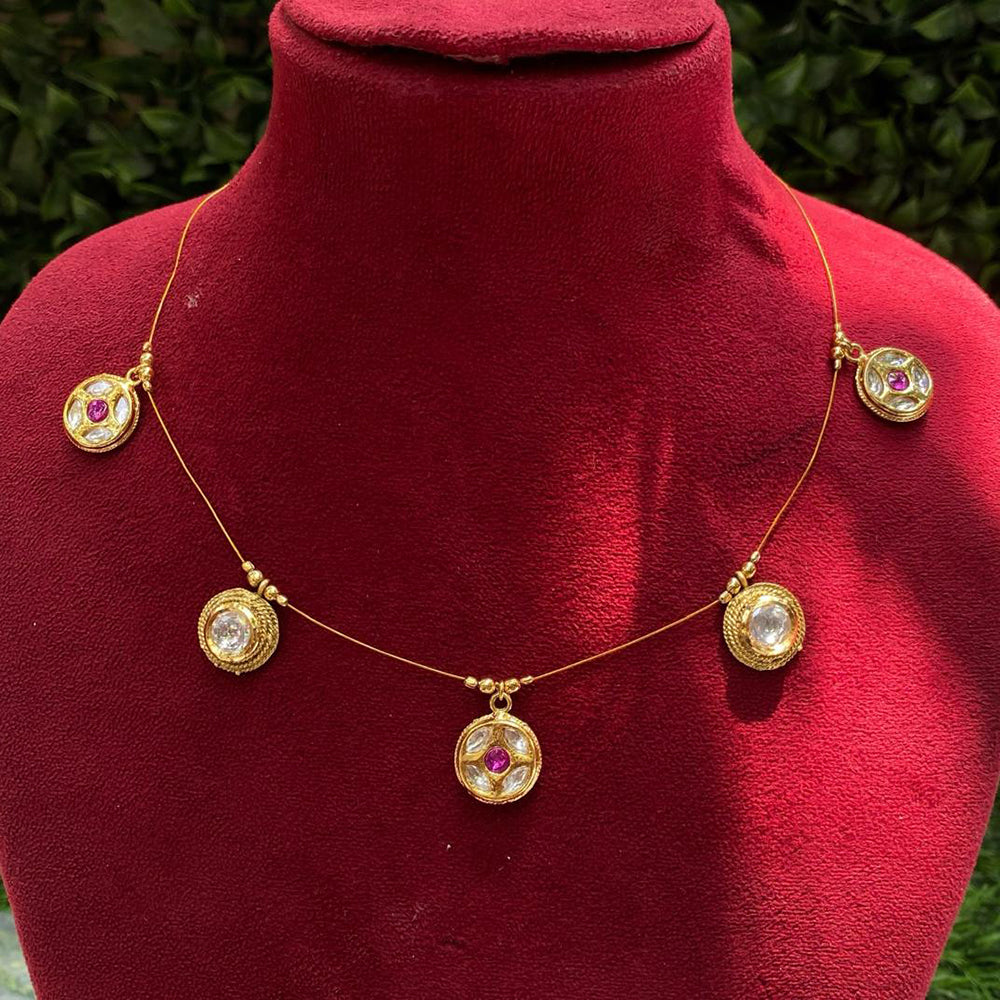 Amoliya Jewels Traditional Gold-Plated Kundan Necklace