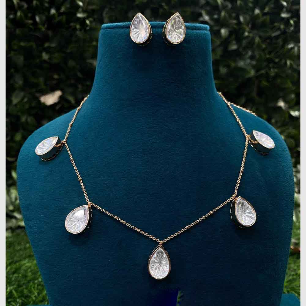 Amoliya Jewels Crystal Stone Necklace Set