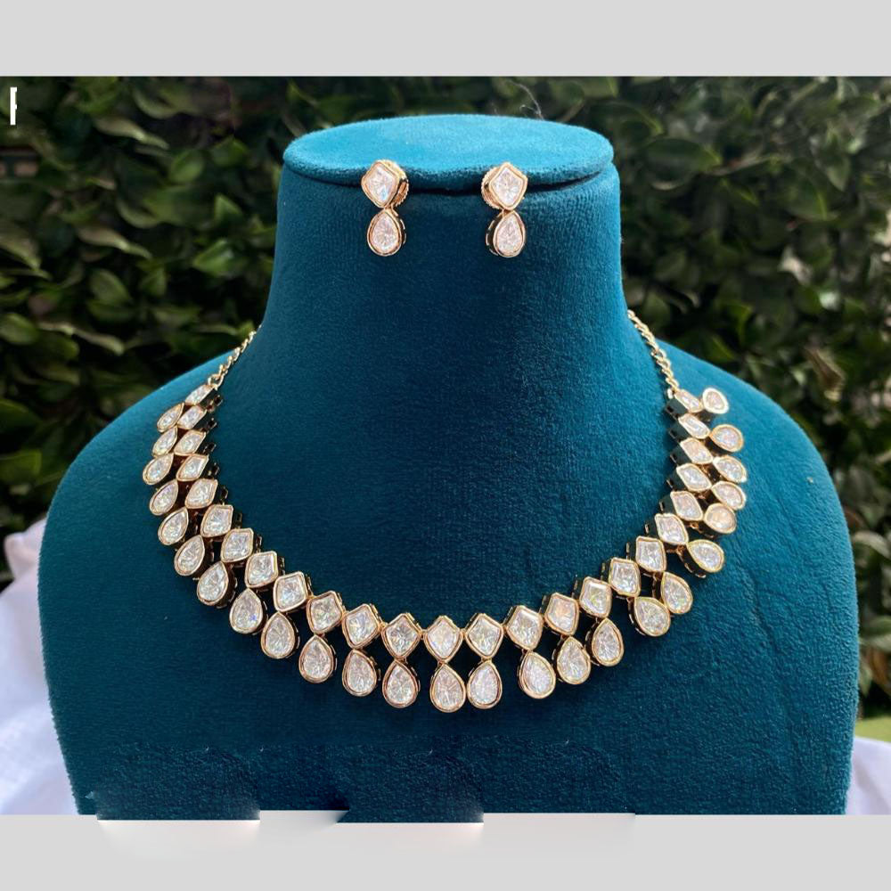 Amoliya Jewels Kundan Necklace Set with Matching Earrings