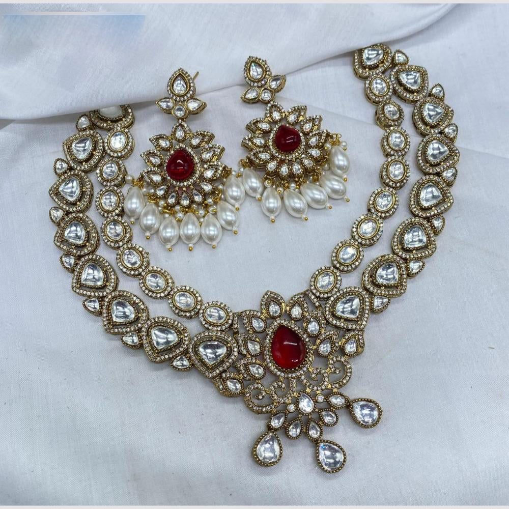 Amoliya Jewels Elegant Kundan Timeless Beauty Necklace Set