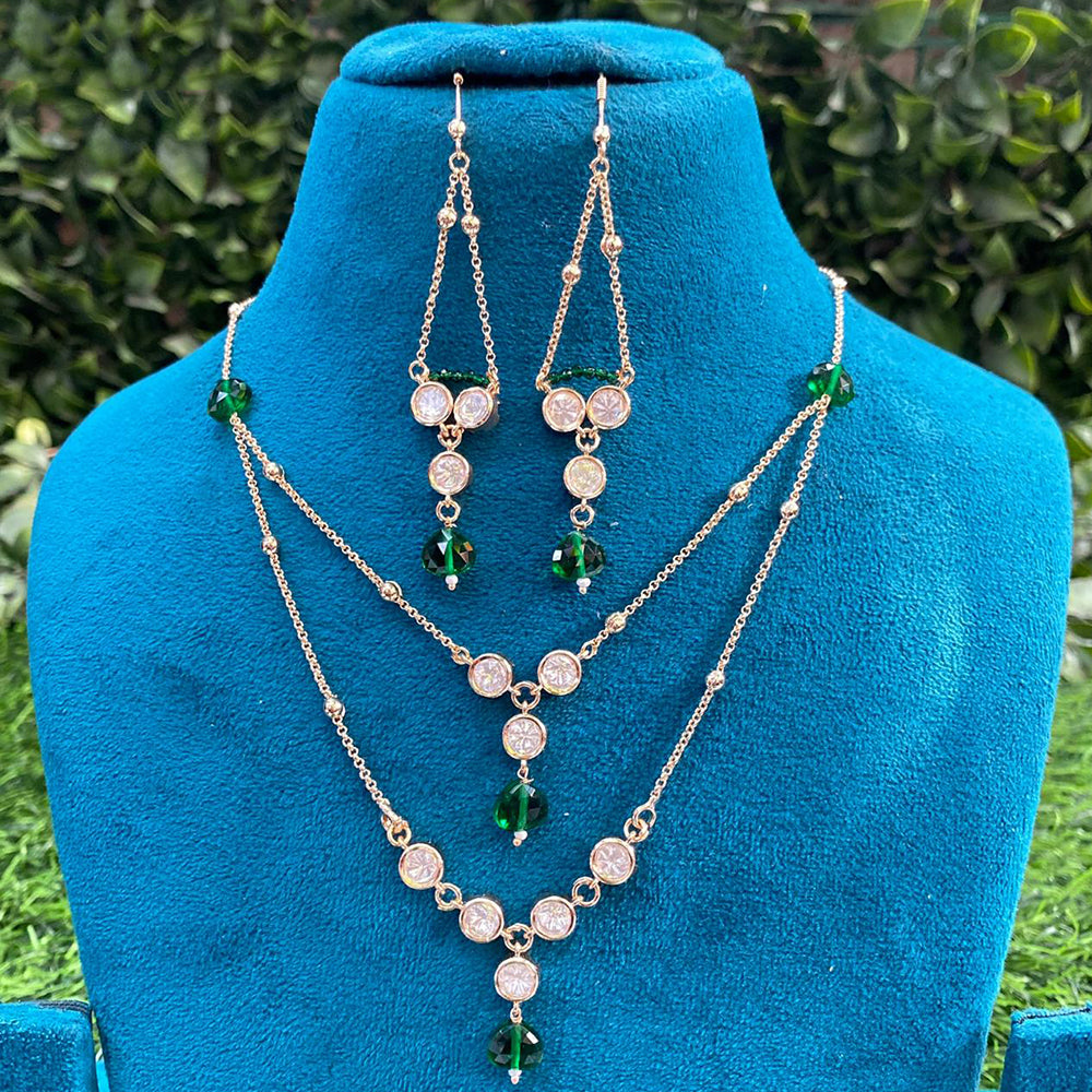 Amoliya Jewels Grand Polki Kundan Stone And Beads Necklace Set