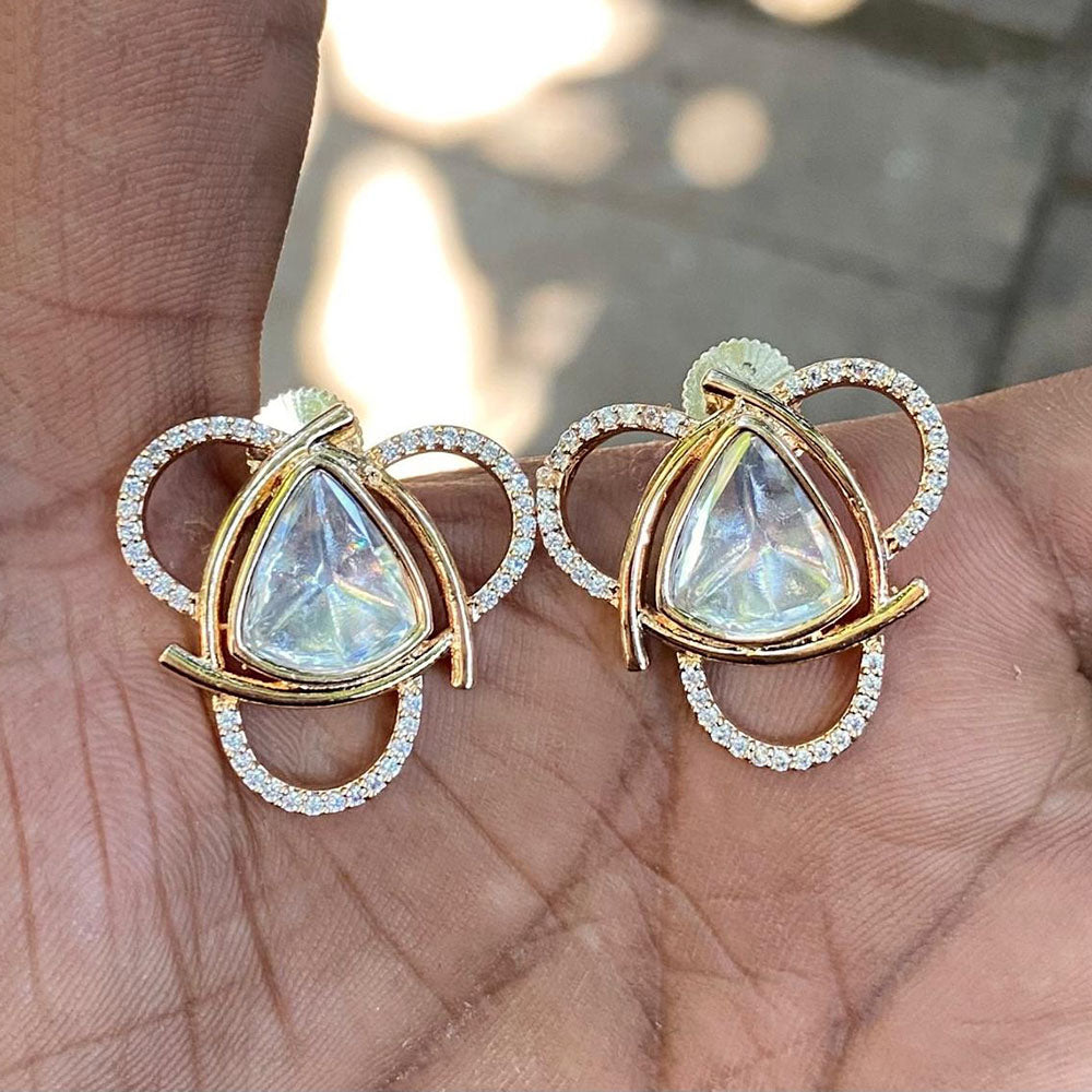 Amoliya Jewels Royal Polki Kundan Stone Designer Studs Earrings