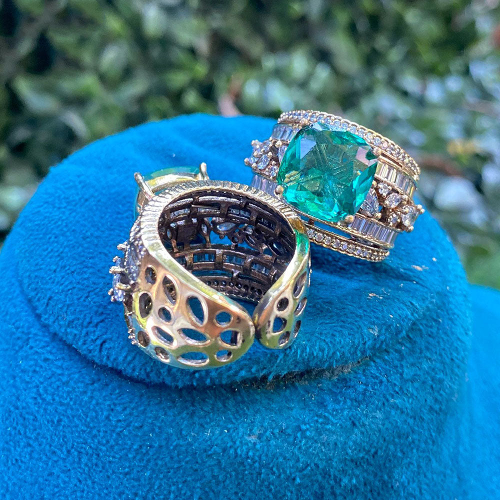 Amoliya Jewels Luxury American Diamond Statement Ring