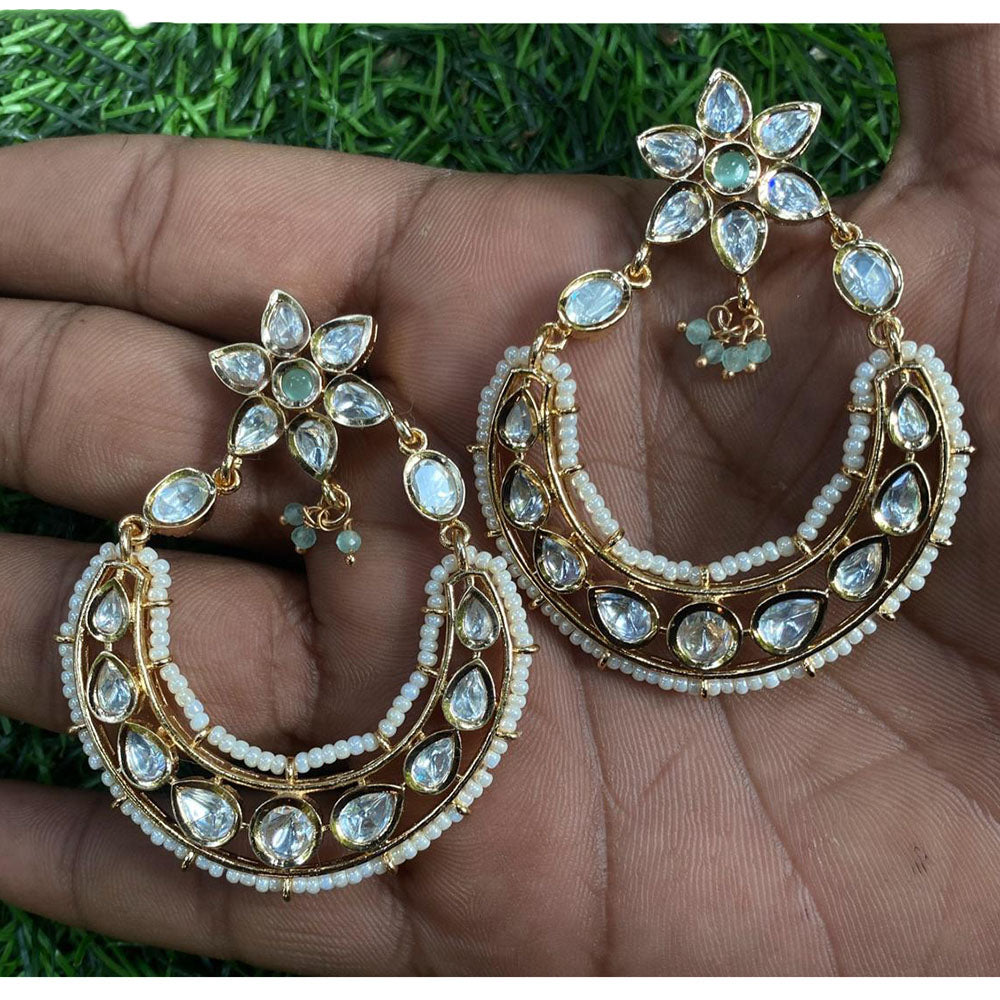 Amoliya Jewels Classic Polki Kundan Designer And Pearl Dangler Earrings