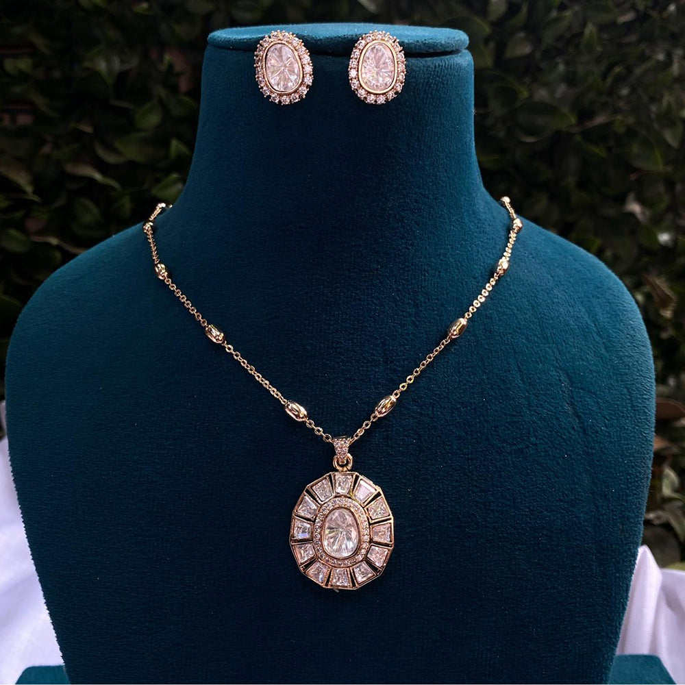 Amoliya Jewels Designer Polki Kundan Stone Necklace Set