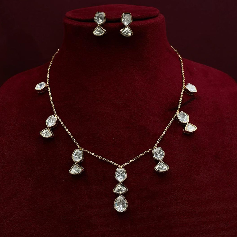 Amoliya Jewels Designer Polki Kundan Stone Necklace Set