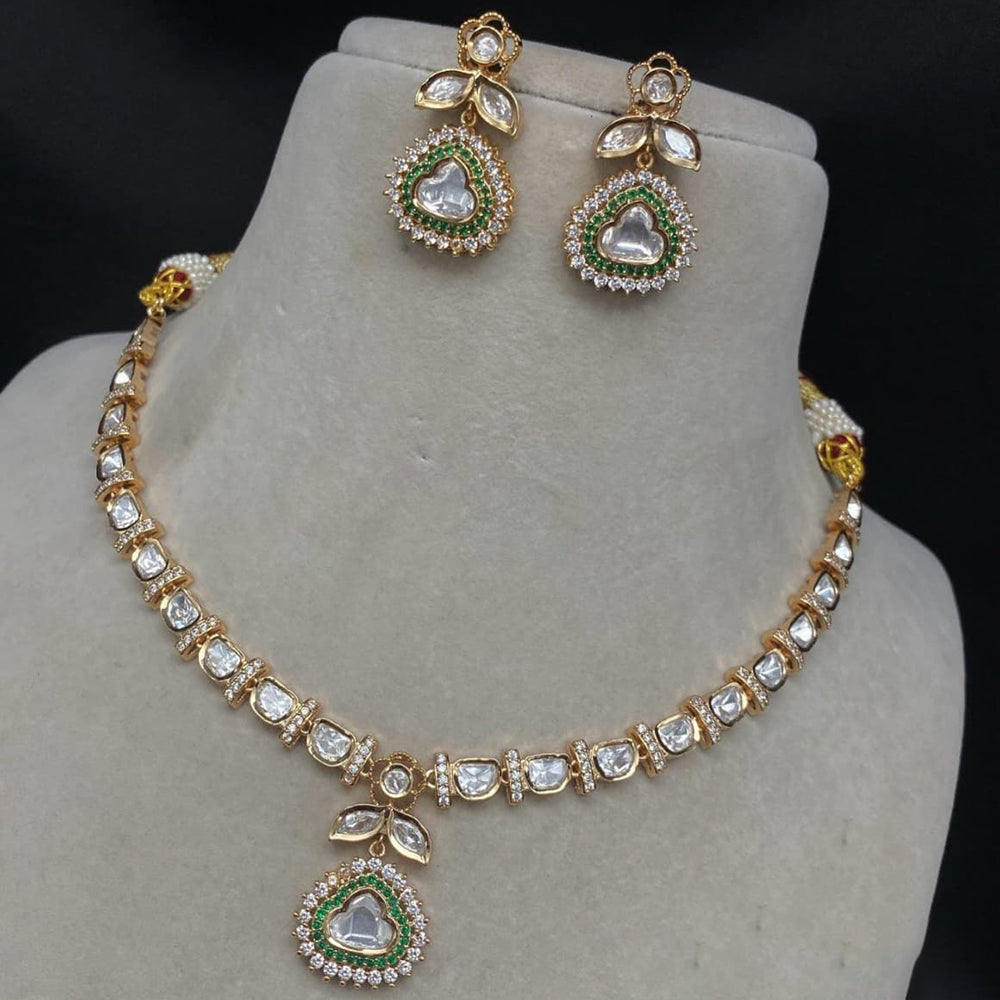 Amoliya Jewels Designer Polki Kundan Stone Necklace Set