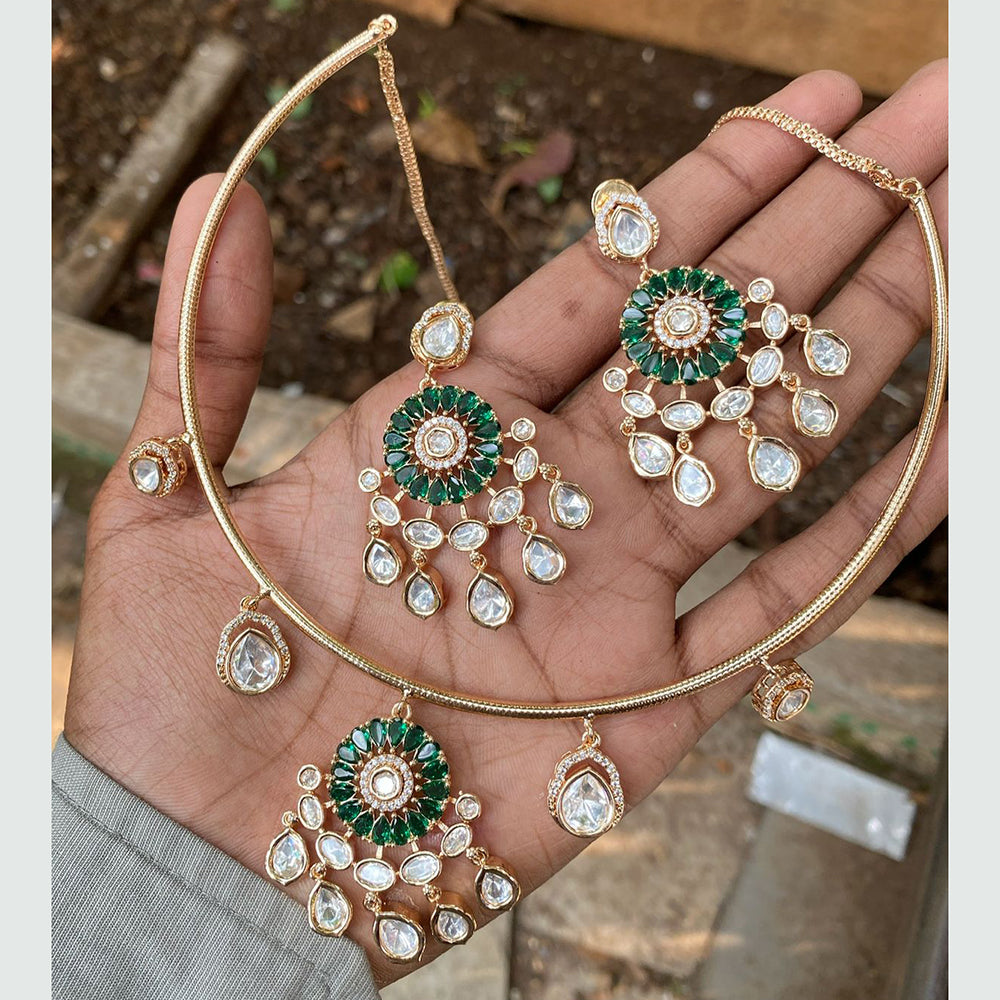 Amoliya Jewels Designer Polki Kundan Stone Necklace Set