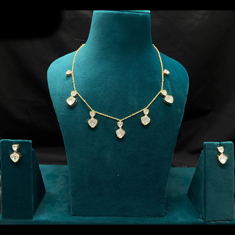 Amoliya Jewels Designer Polki Kundan Stone Necklace Set