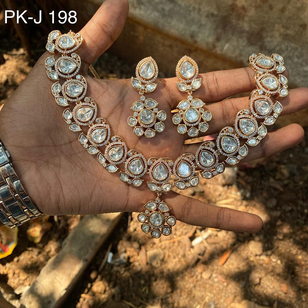 Amoliya Jewels Designer Polki Kundan Stone Necklace Set