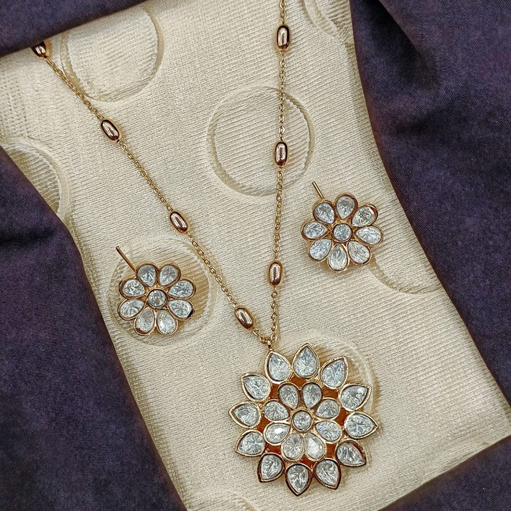 Amoliya Jewels Designer Polki Kundan Stone Necklace Set