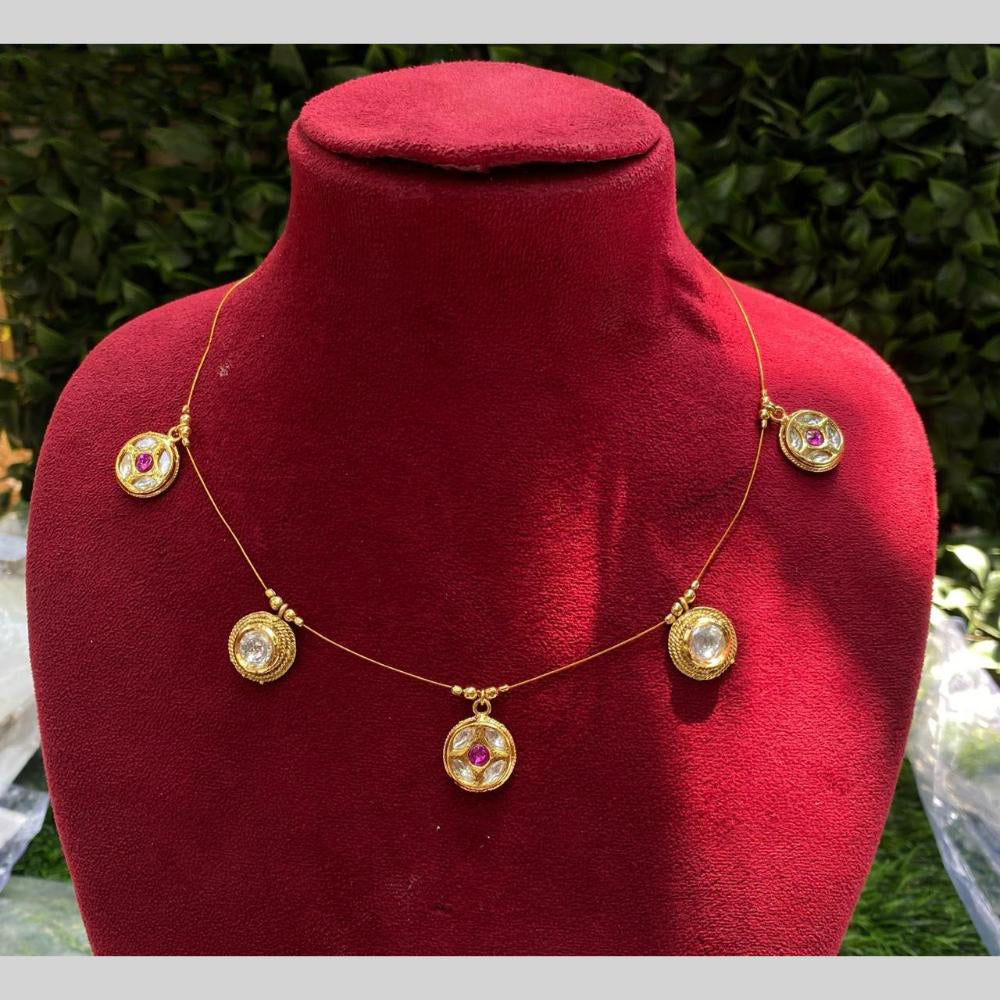 Amoliya Jewels Royal Pota Stone And Pearl Necklace