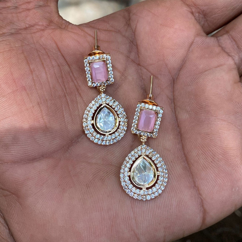 Amoliya Jewels Designer Polki Kundan Statement Dangler Earrings