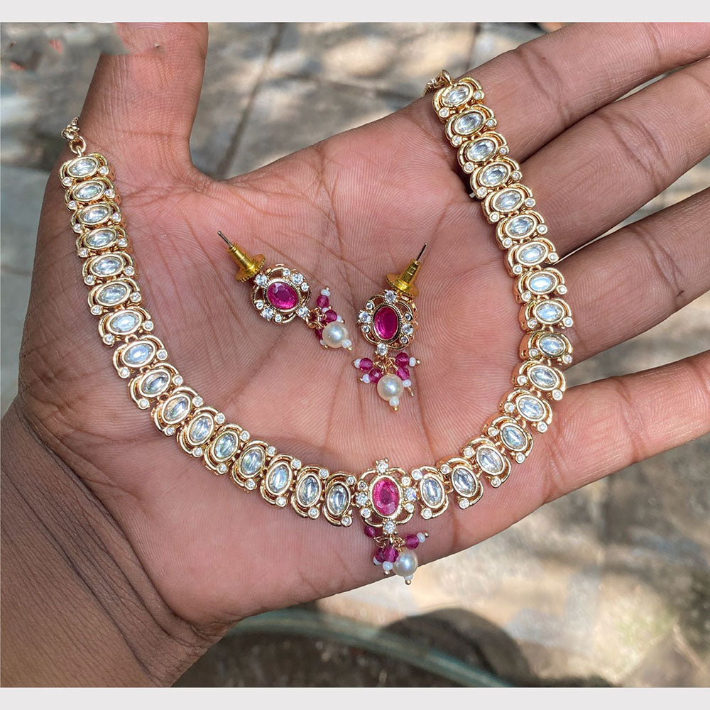 Amoliya Jewels Luxury Polki Kundan Stone And Pearl Necklace Set