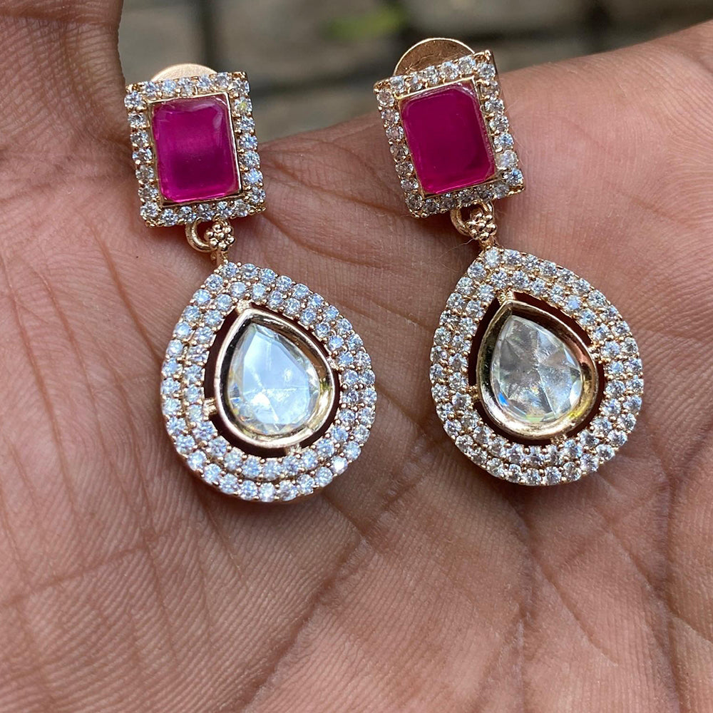 Amoliya Jewels Royal Polki Kundan Stone Designer Dangler Earrings