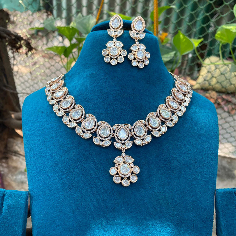 Amoliya Jewels Royal Polki Kundan Stone Necklace Set