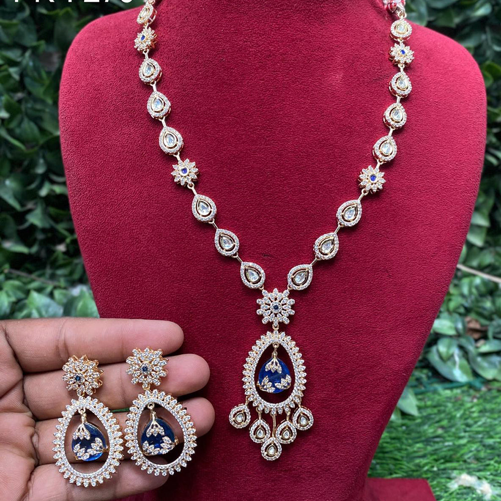 Amoliya Jewels Designer American Diamond Necklace Set