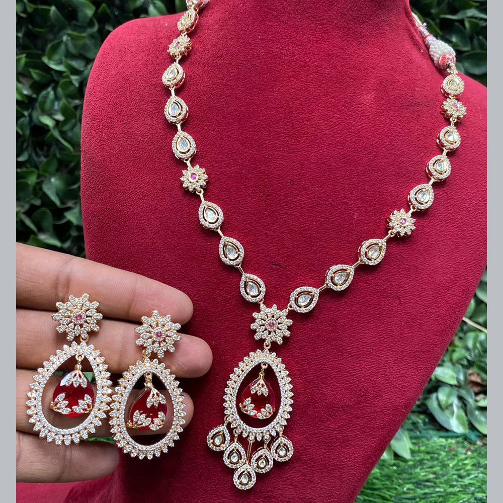 Amoliya Jewels Designer American Diamond Necklace Set