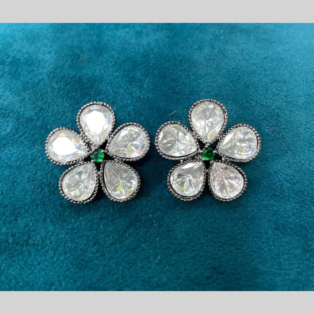 Amoliya Jewels Designer Polki Kundan Stone Studs Earrings