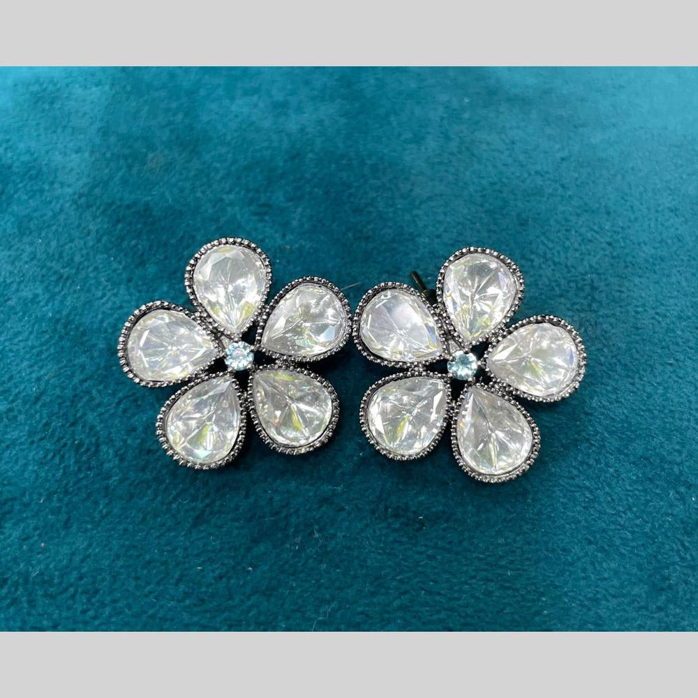 Amoliya Jewels Designer Polki Kundan Stone Studs Earrings
