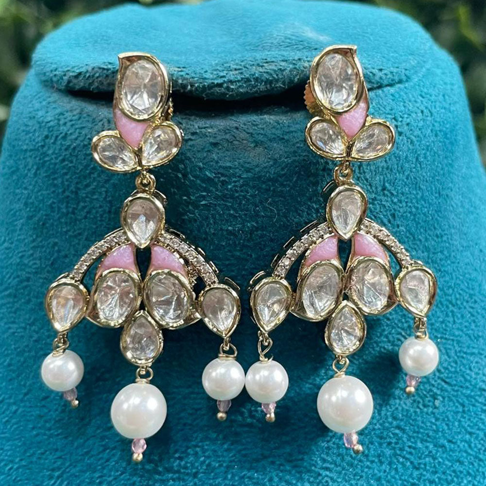 Amoliya Jewels Elegant Polki Kundan Stone Ethnic And Dangler Earrings