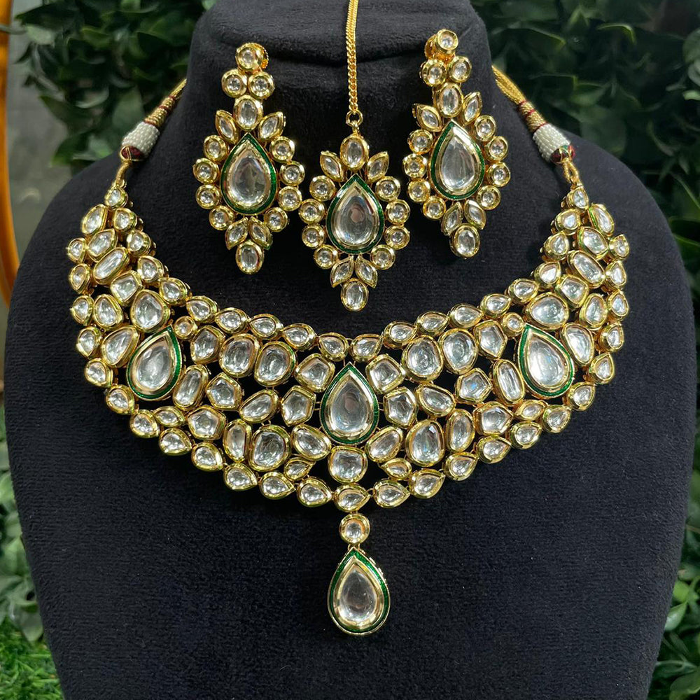 Amoliya Jewels Traditional Kundan Stone Necklace Set