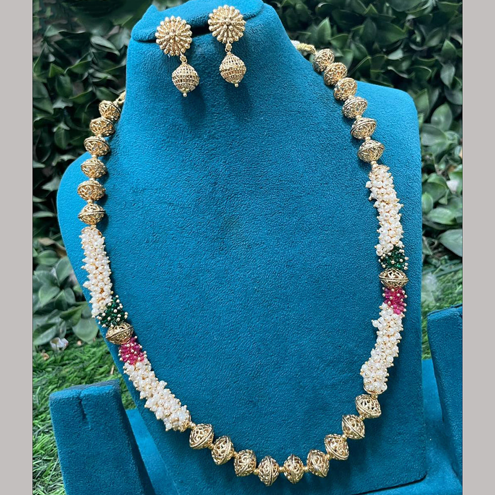 Amoliya Jewels Royal Pearl Necklace Set