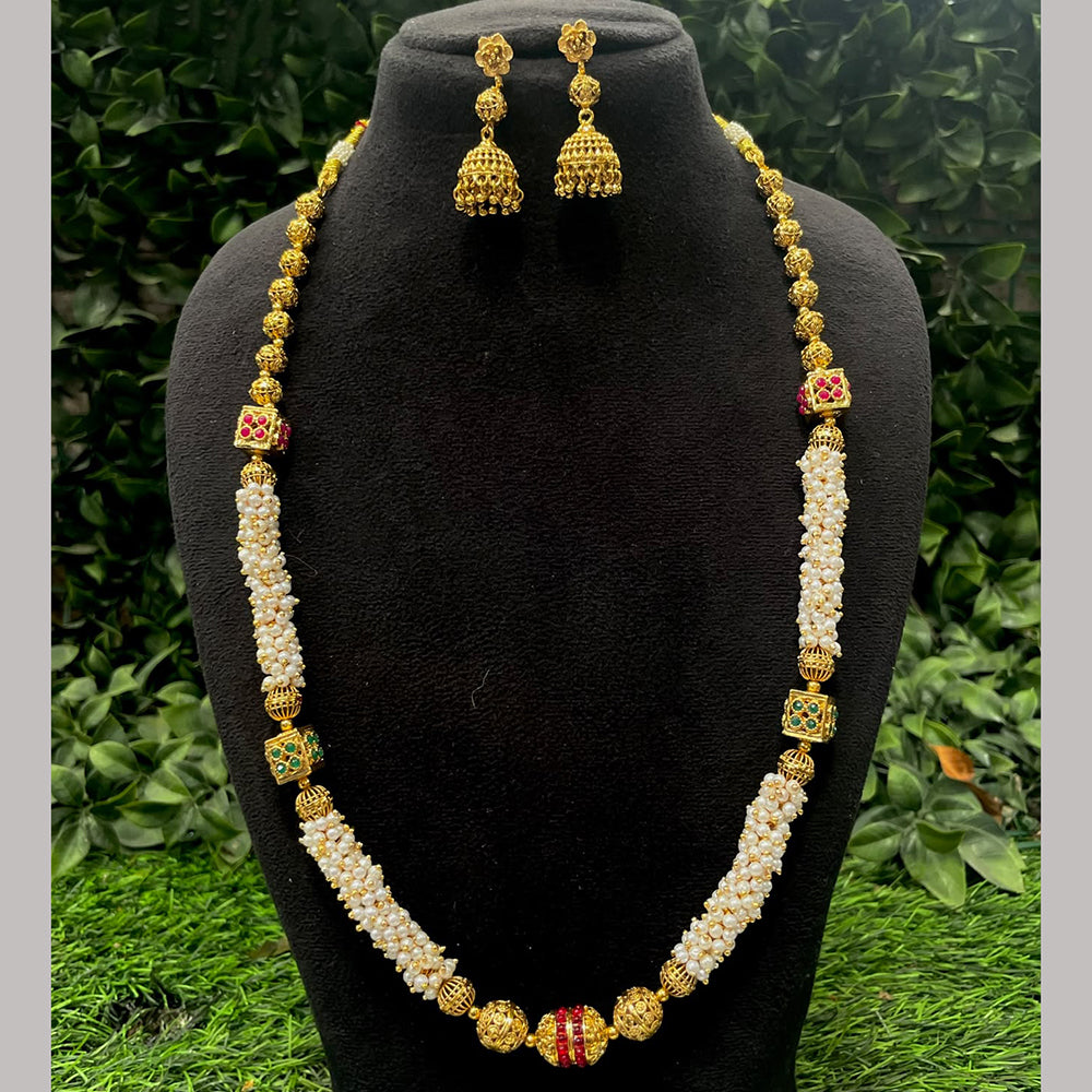 Amoliya Jewels Royal Pearl Necklace Set