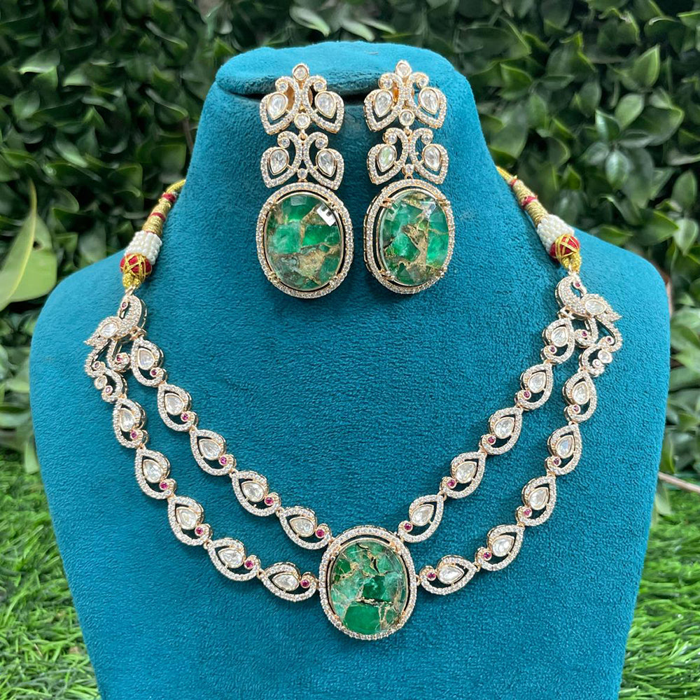 Amoliya Jewels Classic Polki Kundan Stone Necklace Set For Women