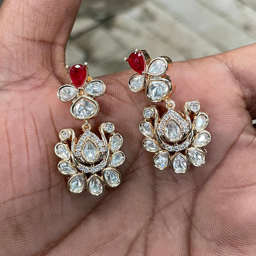 Amoliya Jewels Designer Polki Kundan Stone Studs Earrings