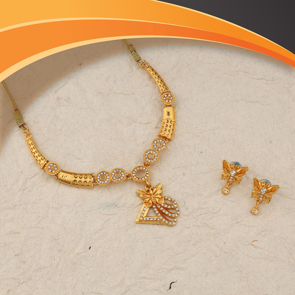 Kalpna Sales Exclusive Designer Gold Plated Austrian Stone Necklace Set