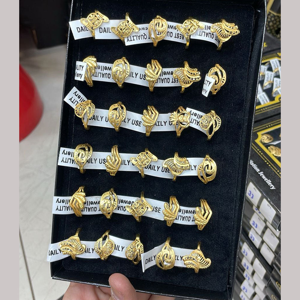 Kalpna Sales Surat Gold Plated Ring (Mix Design)