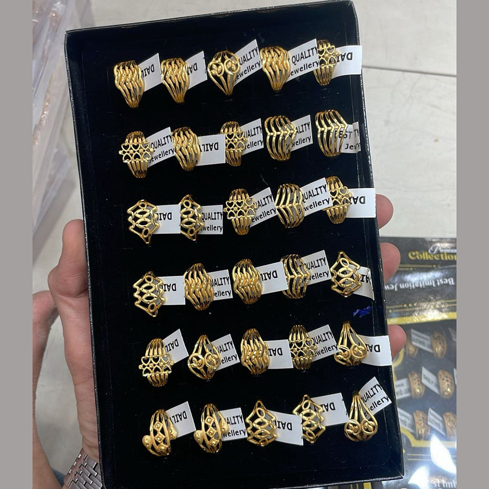 Kalpna Sales Surat Gold Plated Ring (Mix Design)