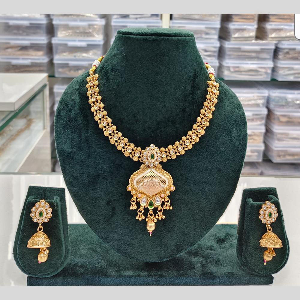 Rajwadi Collection Grand Look Pota Stone And Pearl Meenakari
