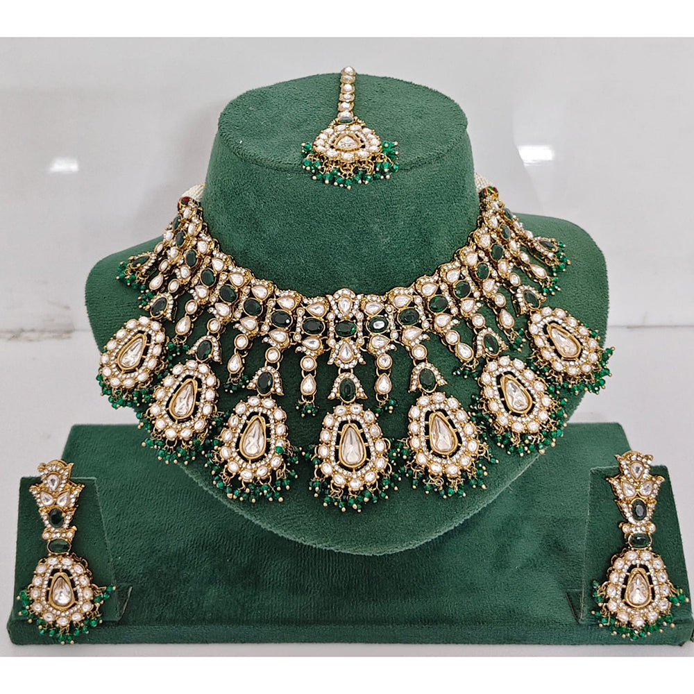 Rajwadi Collection Heritage Pota And Austrian Stone Beads Necklace Set