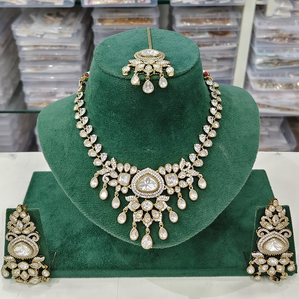 Rajwadi Collection Heritage Polki Kundan Stone Necklace Set