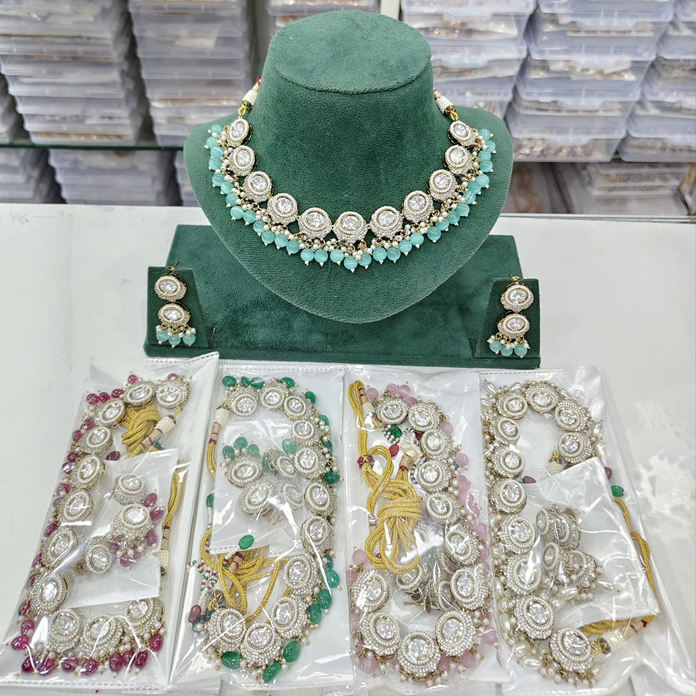 Rajwadi Collection Heritage Polki Kundan Stone And Beads Necklace Set