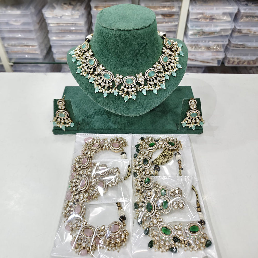 Rajwadi Collection Heritage Polki Kundan Stone And Beads Necklace Set