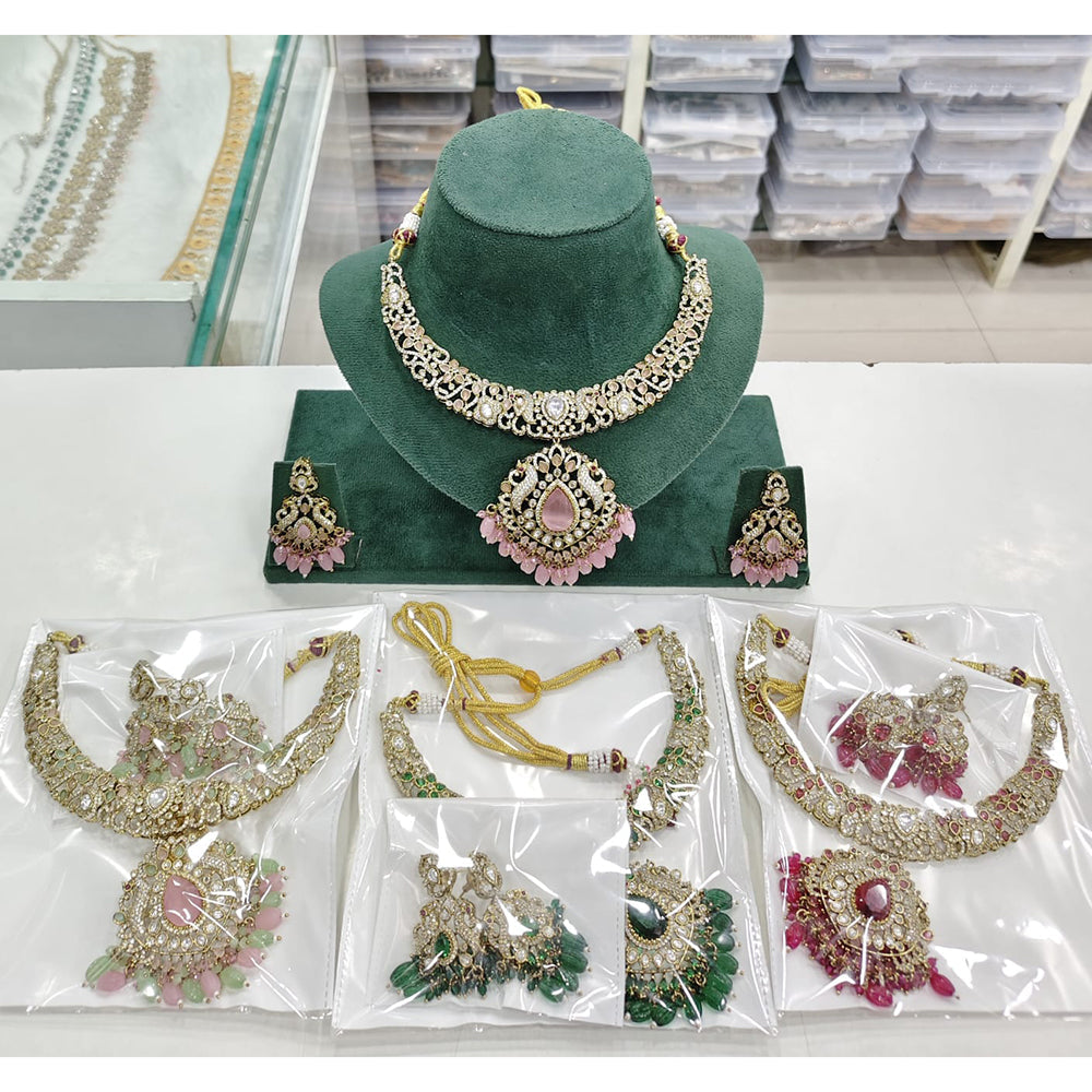 Rajwadi Collection Heritage Polki Kundan Stone And Beads Necklace Set