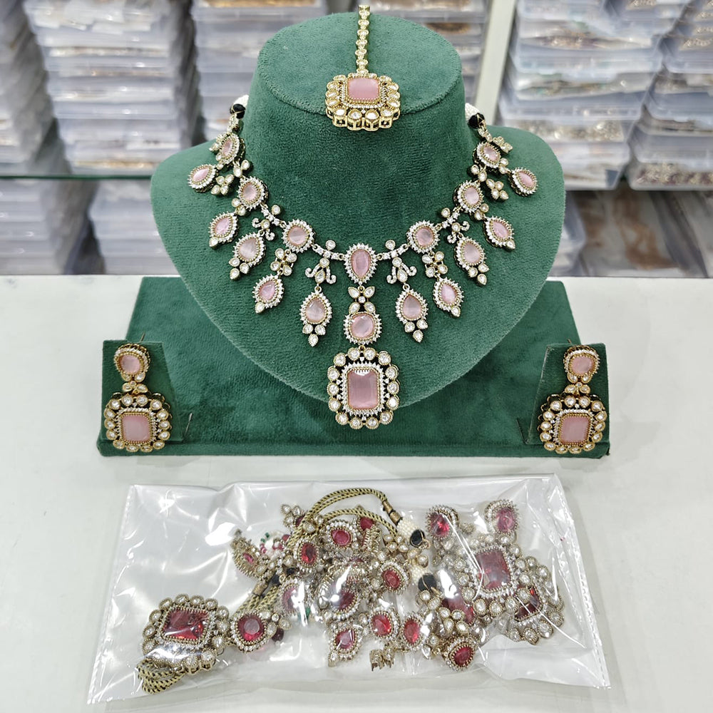 Rajwadi Collection Heritage Polki Kundan Stone Necklace Set