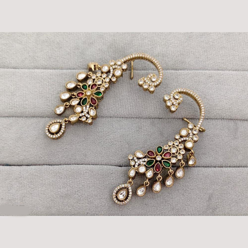 Rajwadi Collection Glamorous American Diamond (Left & Right) Ear Cuff Earrings