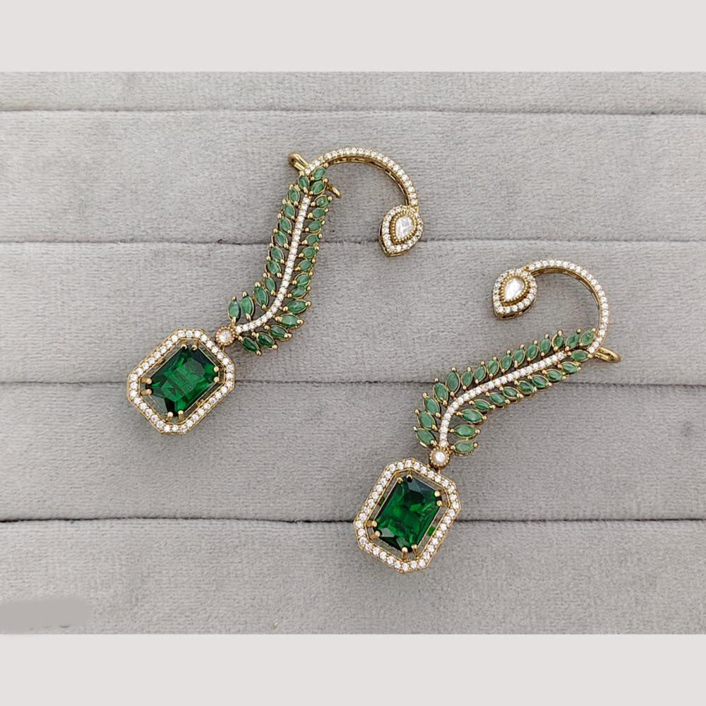 Rajwadi Collection Glamorous American Diamond (Left & Right) Ear Cuff Earrings