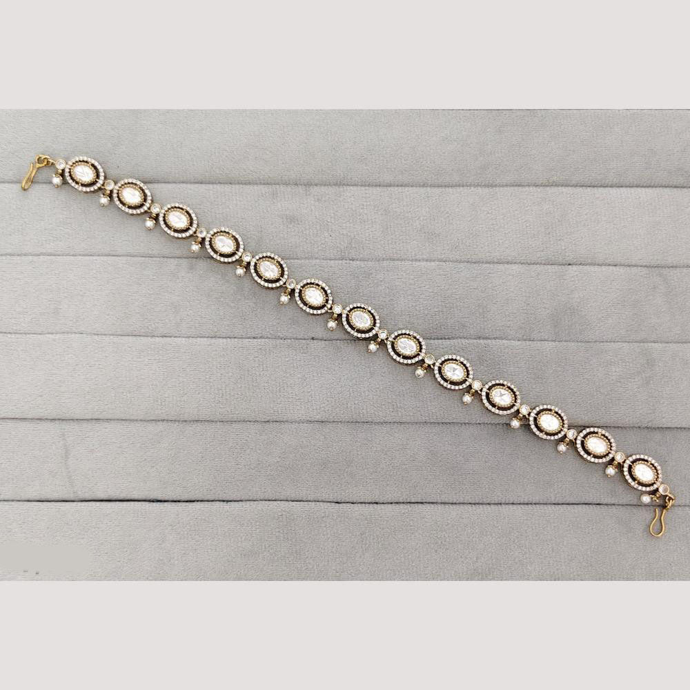 Rajwadi Collection Premium Polki Kundan And Pearl Matha Patti Headpiece (Sheeshphool)