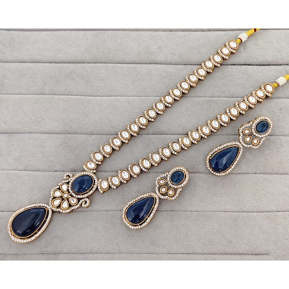 Rajwadi Collection Royal Pota Stone Statement Necklace Set